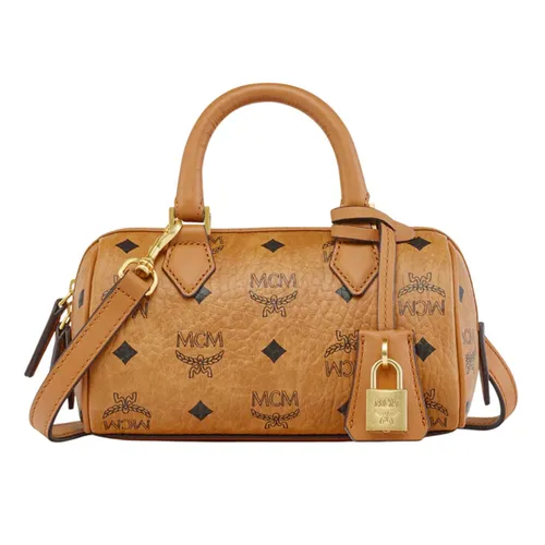 Túi Đeo Chéo Nữ MCM Ella Boston Bag In Visetos MWBESEA01CO001 Cognac Màu Nâu