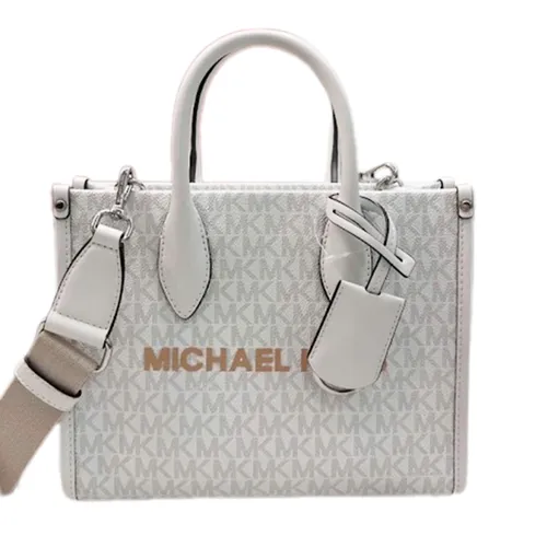 Túi Đeo Chéo Nữ Michael Kors MK Mirella Small Signature Logo Crossbody Bag Màu Xám Trắng