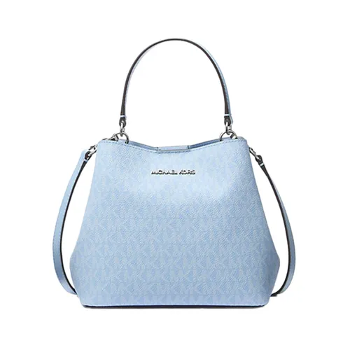 Túi Đeo Chéo Nữ Michael Kors MK Pratt Small Signature Logo Convertible Shoulder Bag 35S4S3FM5V Màu Xanh Blue