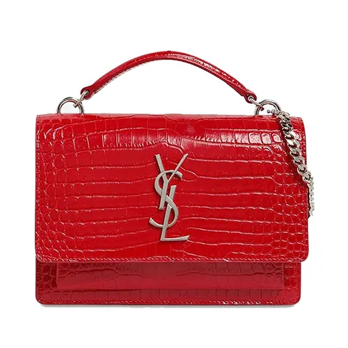 Túi Đeo Chéo Nữ Yves Saint Laurent YSL Sunset Croc 17 Màu Đỏ
