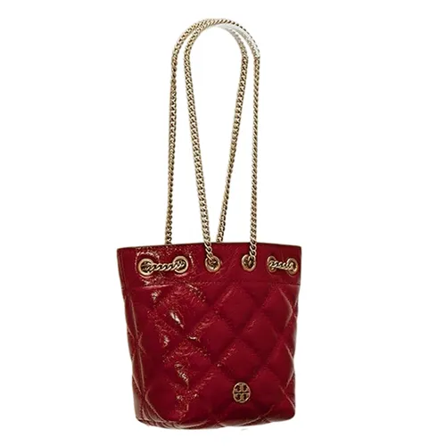 Túi Đeo Vai Nữ Tory Burch Willa Shine Small Drawstring Shoulder Bag 164017 Màu Đỏ Đậm
