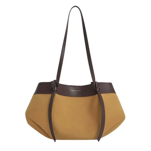Túi Tote Nữ Charles & Keith CNK Calla Tote Bag Sahara Sand CK2-30671662 Màu Nâu Vàng