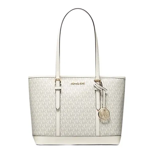 Túi Tote Nữ Michael Kors MK Jet Set Travel Small Logo Top-Zip 35S0GTVT1V Màu Trắng