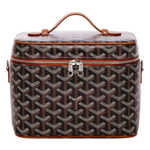 Túi Xách Goyard Calfskin Canvas Logo Bags Black/ Brown MUSEVAPMLTY01CL03P Màu Nâu Đen