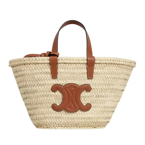 Túi Xách Tay Nữ Celine Teen Classic Panier In Palm Leaves And Calfskin 113832CGG.04LU Màu Nâu Trắng