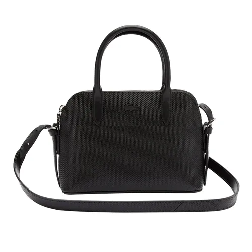 Túi Xách Tay Nữ Lacoste Women's Chantaco Piqué Small Leather Handbag Màu Đen
