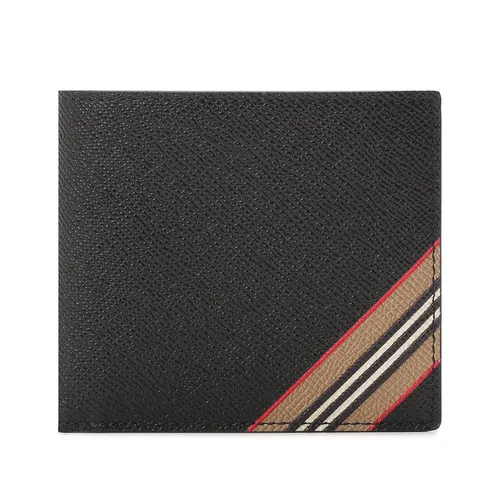 Ví Nam Burberry Icon Stripe Print Bicycle 8033072 Wallet Black Màu Đen