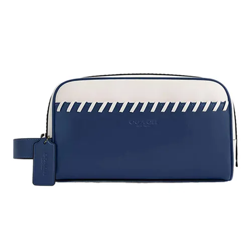 Ví Nam Coach Small Travel Kit With Whipstitch CAX53 Màu Xanh Blue