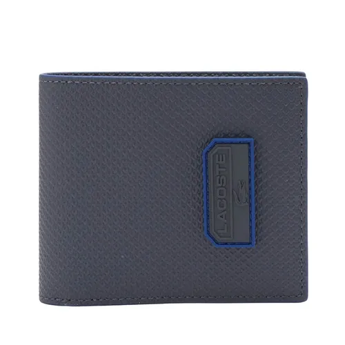 Ví Nam Lacoste Men's Chantaco Leather Billfold Wallet Dark Shadow Cosmique Màu Xám