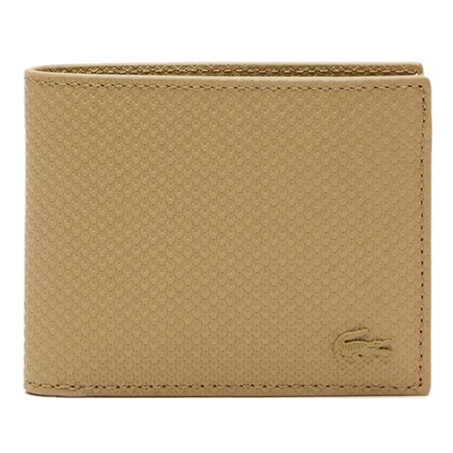 Ví Nam Lacoste Men's Chantaco Pique Leather 3 Card Wallet NH2824-L32 Beige Màu Be