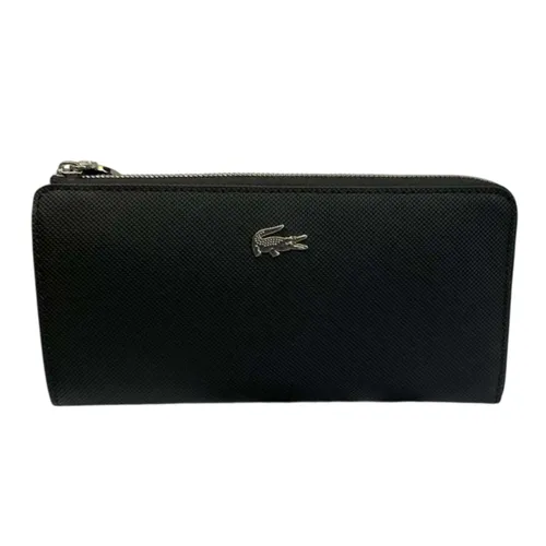 Ví Nữ Lacoste 3D Crocodile Logo Scratch Resistant Long Màu Đen