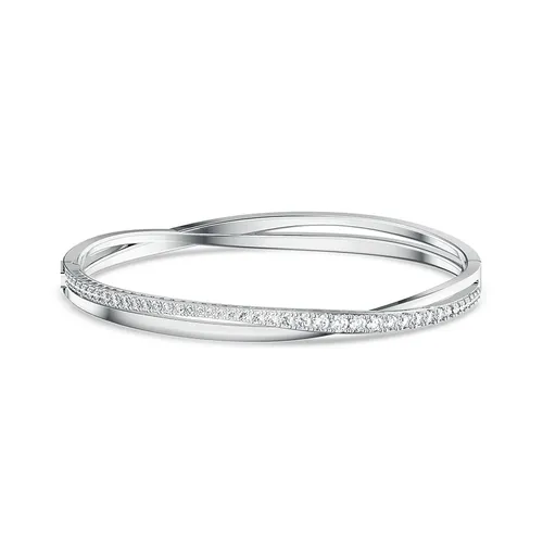 Vòng Đeo Tay Nữ Swarovski Hyperbola Bangle Round Cut White Rhodium Plated 5572725 Màu Trắng Bạc