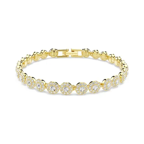 Vòng Đeo Tay Nữ Swarovski Una Angelic Round Cut White Gold Tone Plated Màu Vàng/ Trắng