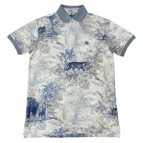 Áo Áo Polo Nam Etro MRMD AK590 X0883 Màu Trắng Họa Tiết Sơn Lâm Size S