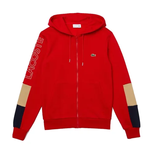 Áo Khoác Nam Lacoste Colorblock Zip-Up Fleece SH6885-51 1FU Màu Đỏ Size 4