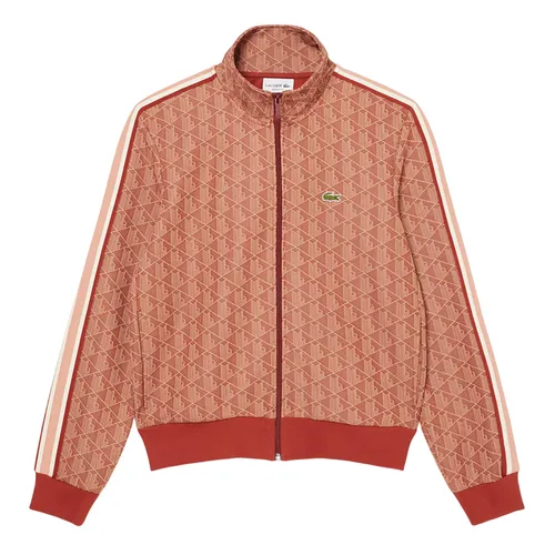 Áo Khoác Nam Lacoste Men's Paris Monogram Zip-Up Sweatshirt SH1368 GTI Màu Nâu Size 2