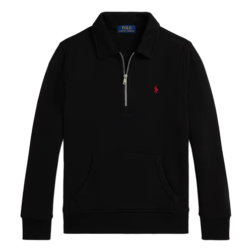 Áo Nỉ Ralph Lauren Fleece Quarter-Zip Pullover Sweatshirt Kid Màu Đen Size L