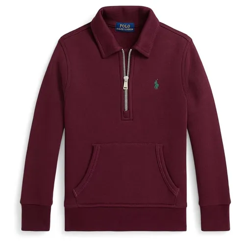 Áo Nỉ Ralph Lauren Fleece Quarter-Zip Pullover Sweatshirt Kid Wine Màu Đỏ Mận Size L