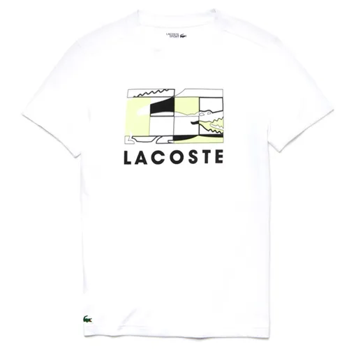 Áo Phông Nam Lacoste Men's Tennis Technical Jersey Logo Tshirt White Màu Trắng Size 4