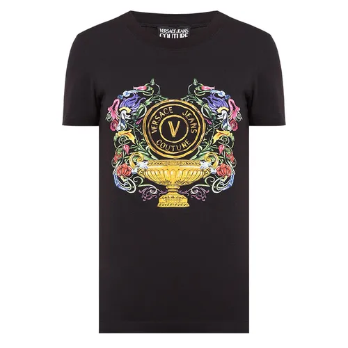 Áo Phông Nam Versace Jeans Couture Black V-Emblem Garden T-Shirt Màu Đen Size XS