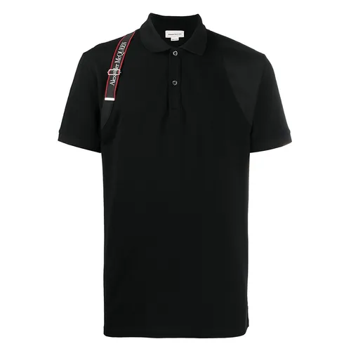 Áo Polo Nam Alexander McQueen Logo Harness Strap Shirt 625245 Màu Đen Size XS