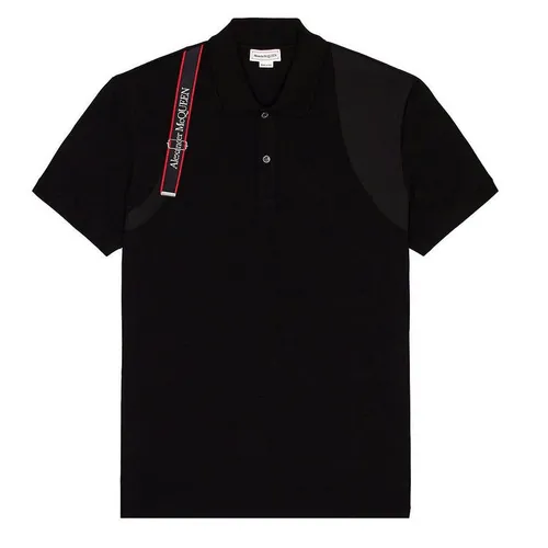 Áo Polo Nam Alexander Mcqueen Tape Harness Polo Shirt Màu Đen Size M