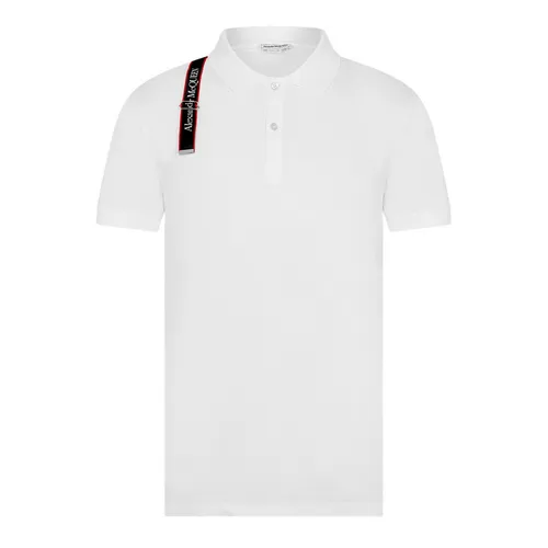 Áo Polo Nam Alexander Mcqueen Tape Harness Polo Shirt Màu Trắng Size M