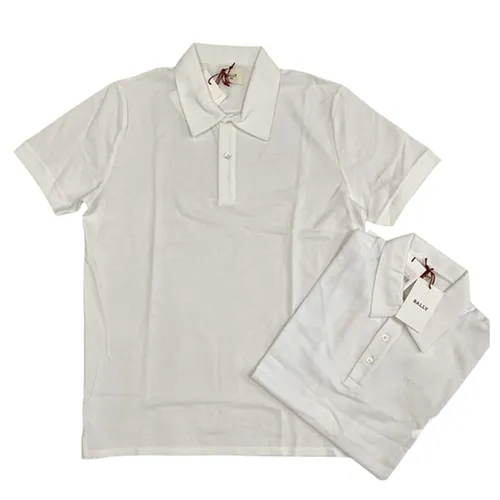 Áo Polo Nam Bally Men’s Shirt Logo B White Màu Trắng Size S