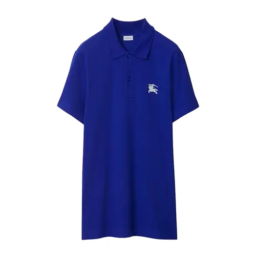 Áo Polo Nam Burberry BBR Logo Shirt Màu Xanh Dương Size S