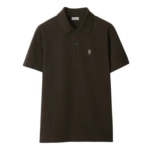Áo Polo Nam Burberry Cotton Polo Shirt Màu Xanh Rêu Size S