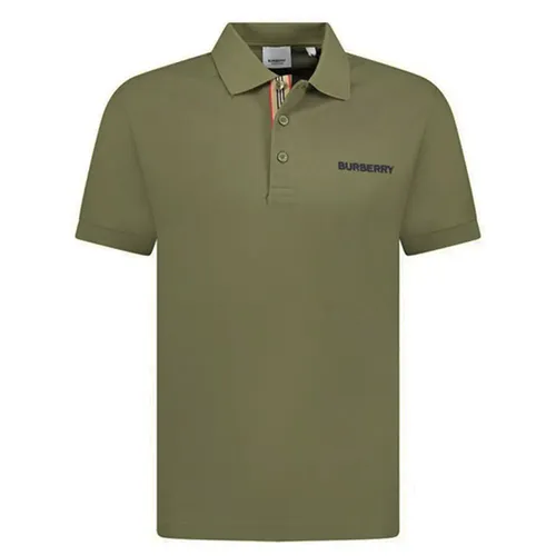 Áo Polo Nam Burberry Hartford Embroidery Logo Check Polo Shirt 8084439 Màu Xanh Rêu Size XS