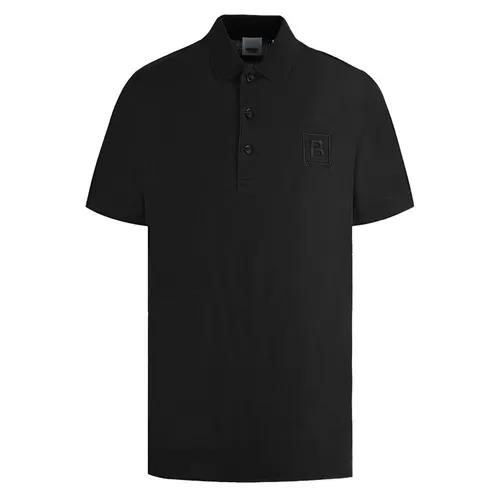 Áo Polo Nam Burberry Letter Graphic Cotton Black 80530221 Polo Shirt Màu Đen Size XS