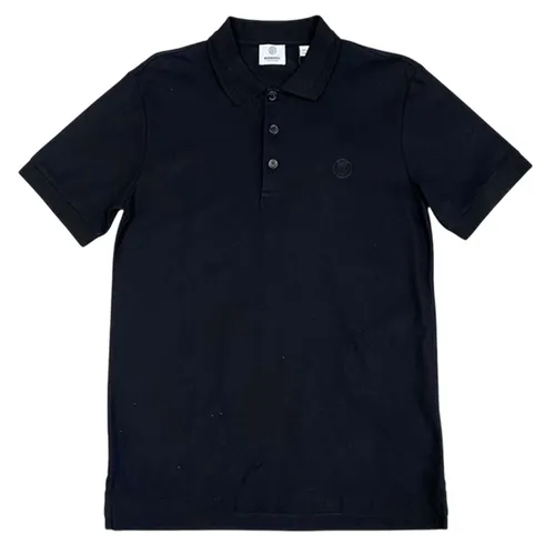 Áo Polo Nam Burberry Me'n Shirt Check TB Black Màu Đen Size S