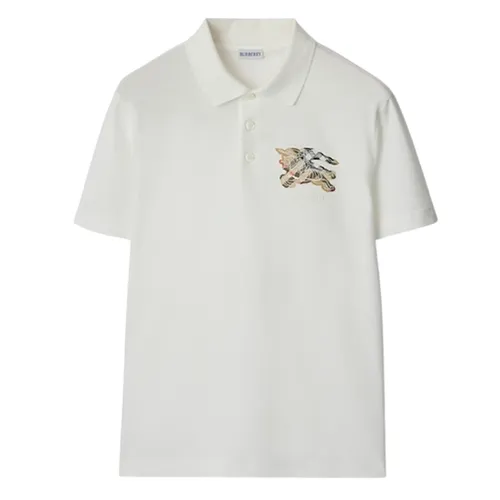 Áo Polo Nam Burberry Slim Fit EKD Check Cotton Shirt 81161181 Màu Trắng Size S