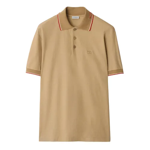 Áo Polo Nam Burberry Slim Fit Logo Collar Cotton Polo Shirt 81100931 Màu Be Size XS