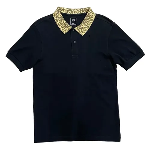 Áo Polo Nam CPS Chaps Logo Màu Đen - Vàng