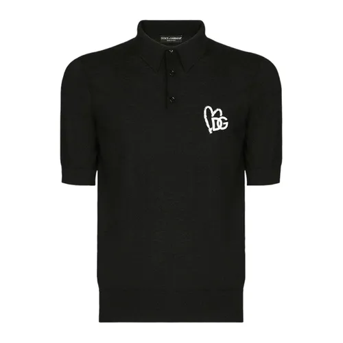 Áo Polo Nam Dolce & Gabbana D&G Black With White Embroidery GXN38Z JBSA0 Màu Đen Size 46