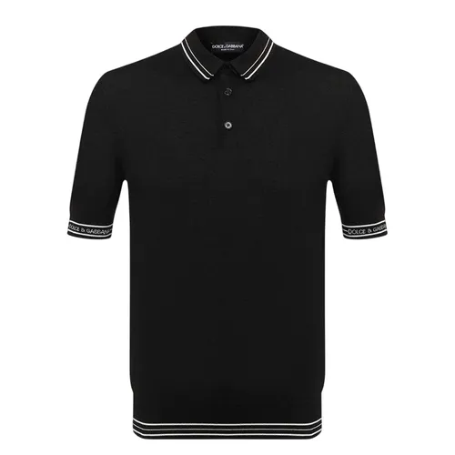 Áo Polo Nam Dolce & Gabbana D&G Kẻ Trắng GXA45T JASNJ N0000 Màu Đen Size 44