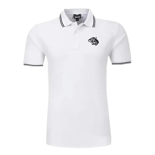 Áo Polo Nam Just Cavalli Men's White Tiger Pattern Collar Stretch Polo Shirt Màu Trắng Size M