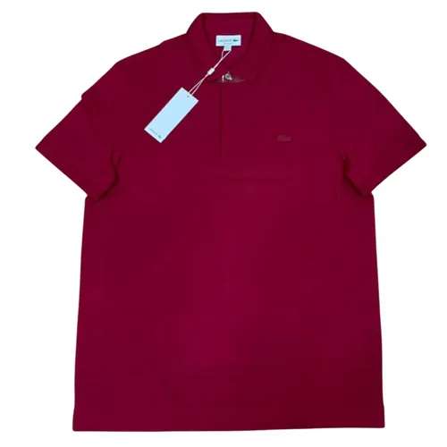 Áo Polo Nam Lacoste Men's Paris Regular Shirt Piqué Stretch Straight Fit Màu Đỏ Đô Size 3