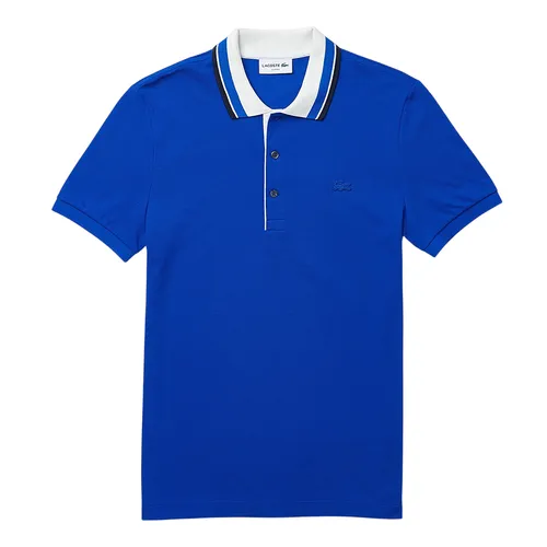 Áo Polo Nam Lacoste Men’s Slim Fit Striped Collar Cotton Piqué PH0047 Y90 Màu Xanh Blue Size 3
