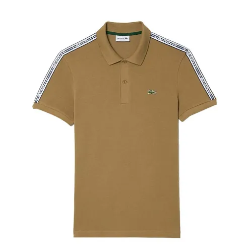 Áo Polo Nam Lacoste Regular Fit Logo Stripe Stretch Cotton PH5075 SIX Màu Nâu Size 2