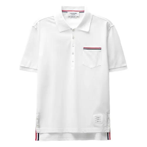 Áo Polo Nam Thom Browne Chest Pocket Polo Shirt Màu Trắng Size 3