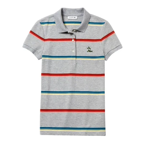 Áo Polo Nữ Lacoste Women's Hooded Cotton Piqué Polo PF3920 CCA Màu Xám Size 36