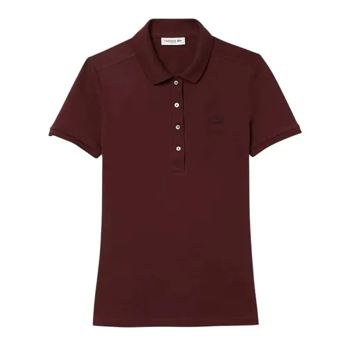 Áo Polo Nữ Lacoste Women's L.12.D Slim Fit Stretch Piqué PF5462-BZD Màu Đỏ Đô Size 36