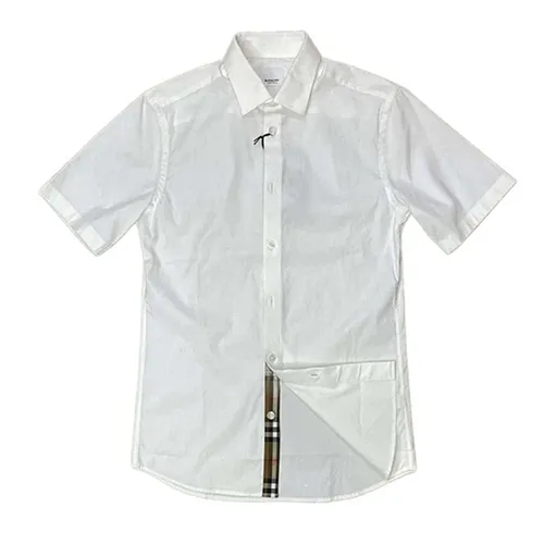 Áo Sơ Mi Burberry Check Shirt Màu Trắng Size XS
