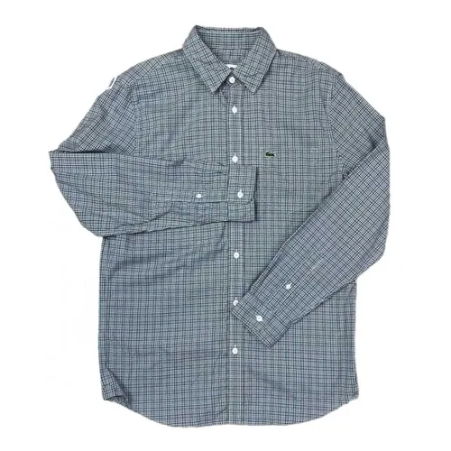 Áo Sơ Mi Dài Tay Nam Lacoste Men's Shirt Màu Kẻ Xanh Size 39