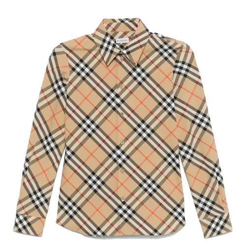 Áo Sơ Mi Nữ Burberry Vintage Check Shirt Màu Nâu Size XS