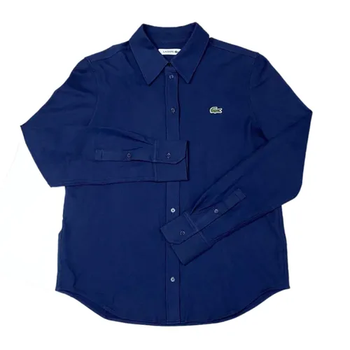 Áo Sơ Mi Nữ Lacoste Sleeved Shirt Màu Xanh Navy Size 36
