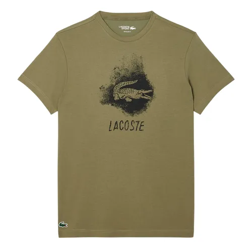 Áo Thun Nam Lacoste Graphic Ultra Dry Tshirt TH8917 BMY Màu Xanh Rêu Size 3